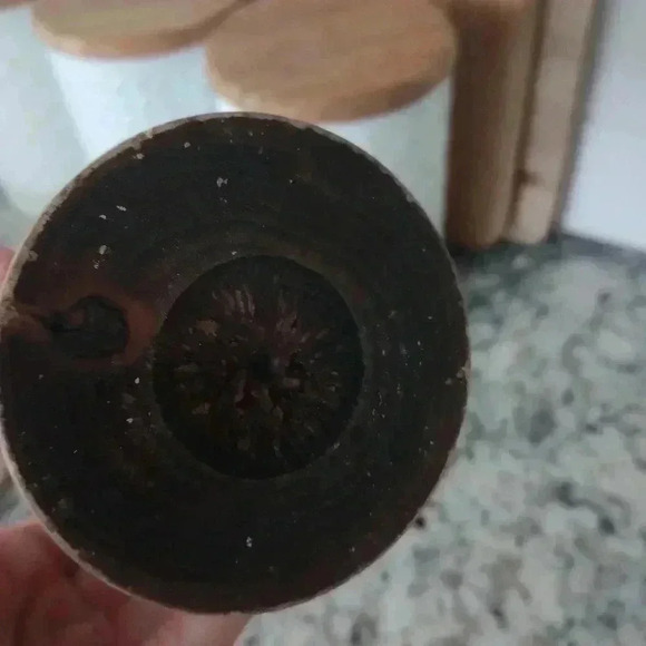 VINTAGE Hand Painted Wooden Spoon Holder Display Cup Artisan Floral Folk Art - Picture 5 of 8